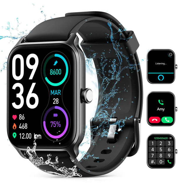 Smart Watch for Women Men Smartwatch 1.8 Alexa Built-in Fitness Tracker IP68 Waterproof Watch for Women Compatible for Android & iOS with Bluetooth Calls IP68 Heart Rate/Sleep/SpO2 Monitor 110+