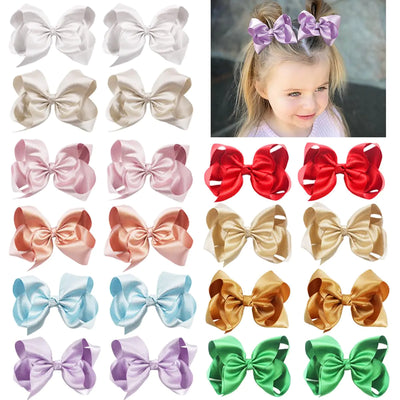 20PCS Baby Girls Glitter Grosgrain Ribbon Hair Bows Clips 4.5Inch Hair Bows Alligator Hair Clips Hair Accessories for Girls Toddlers Kids