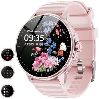 3Cloudge Smart Watch for Men Women Answer/Make Calls 1.39Touch Screen Fitness Tracker with 110+Sports ModesVoice Assistant Fitness WatchIP67 Waterproof Smartwatch for Android iOS