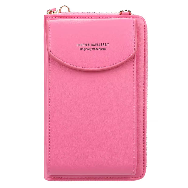 Elegance On-the-Go – Luxe PU Leather Crossbody Shoulder Bag with Phone & Card Organizer