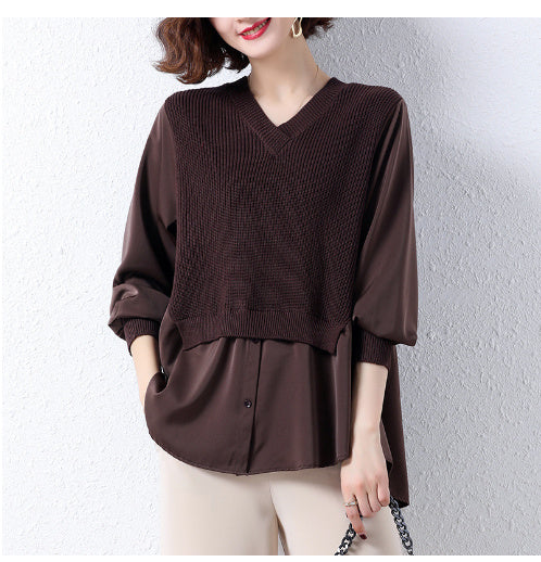 Dark Cold Ruffled Baby Shirt With Long Sleeves For Women