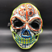 LED Skull Mask with Three-Color Light for Halloween