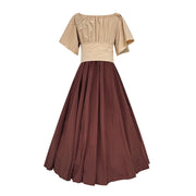 Womens Renaissance Costumes Medieval Irish Traditional plus Size Dresses Ruffle over Dress Corset Retro Cosplay Gown