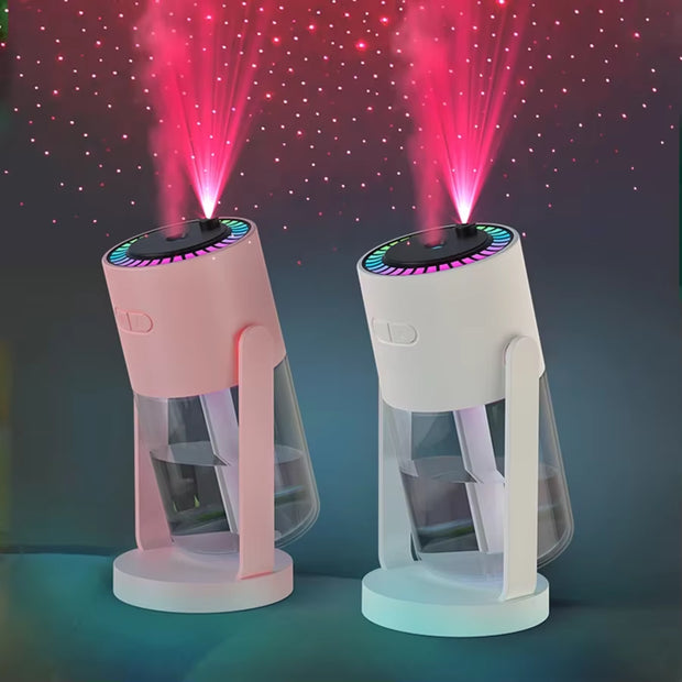 MistGlow 280ML Air Humidifier – Desktop Humidifier with Projector, Adjustable Light & Auto Off for Home & Office