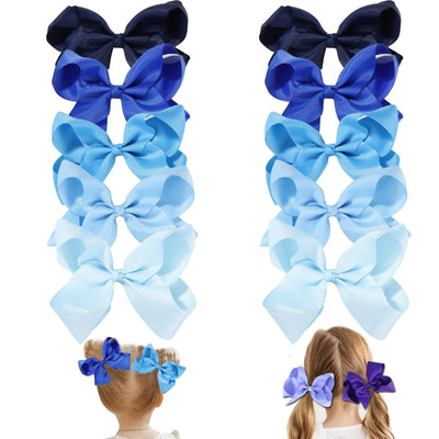 Hair Bows for Girls 10PCS Girls Toddler bows Clips Black Grosgrain Ribbon Alligator Clips Kids Hair Accessories