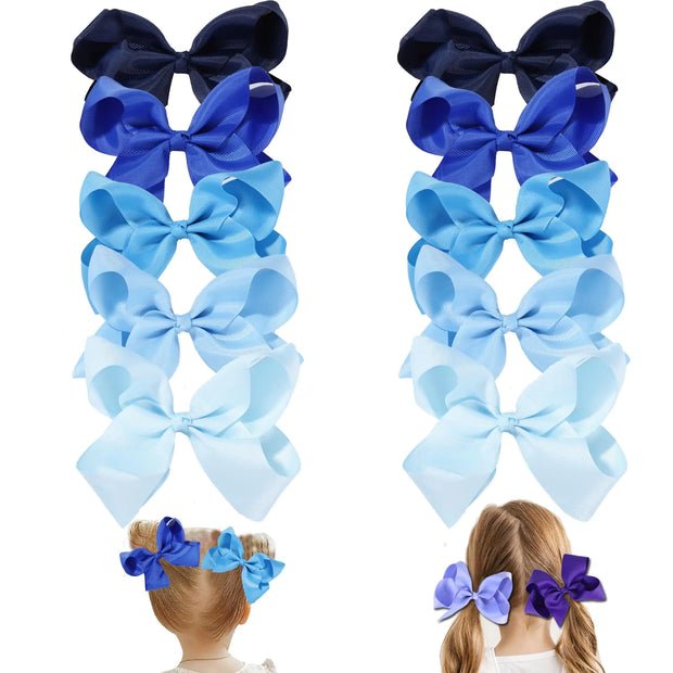 Hair Bows for Girls 10PCS Girls Toddler bows Clips Black Grosgrain Ribbon Alligator Clips Kids Hair Accessories
