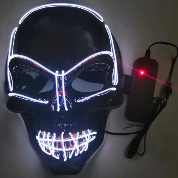LED Skull Mask for Halloween Party (Glow in the Dark)