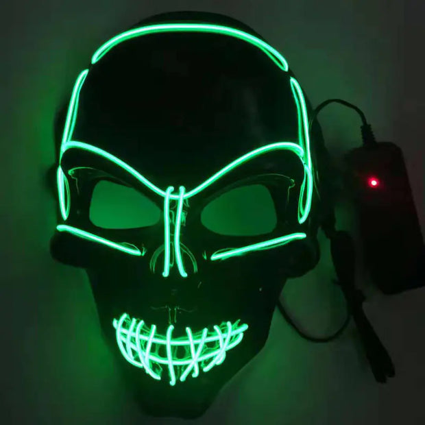 LED Skull Mask for Halloween Party (Glow in the Dark)