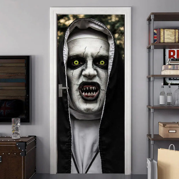 Halloween Scary Nun Ghost Stickers (Set of 3)