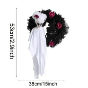 Black and White Ghost Door Hanging for Halloween Decor