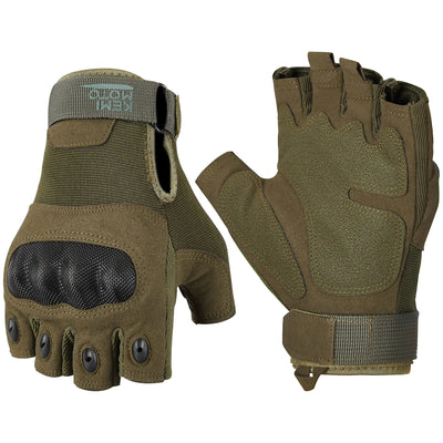 KEMIMOTO Fingerless Tactical Gloves for Men Motorcycle Gloves for Outdoor Work Sports Fingerless Cycling Gloves for Hunting Hiking Camping