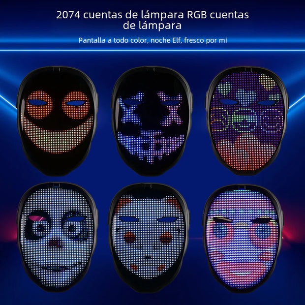 LED Colorful APP Face Changing Mask for Halloween