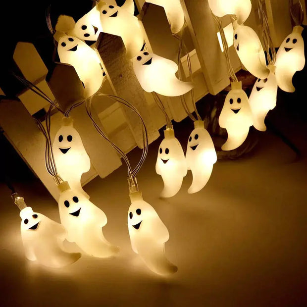 Halloween Pumpkin Lantern LED Ghost Bat String Lights