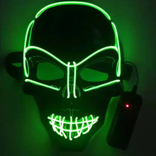 LED Skull Mask for Halloween Party (Glow in the Dark)