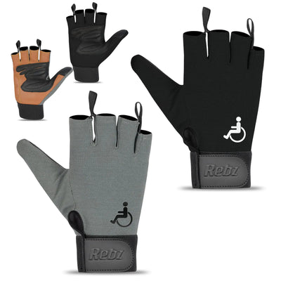Rebz wheelchair full thumb fingerless gloves ideal choice for active lifestyle wheelchair gloves for men non slip grip to boost mobility breathable wheelchair gloves for intense sports- racing