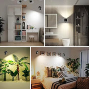 GlowFlex Touch Wall Lamp – Dual Head LED Light with Remote, 360° Rotation & USB Rechargeable Design