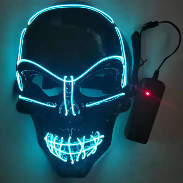LED Skull Mask for Halloween Party (Glow in the Dark)