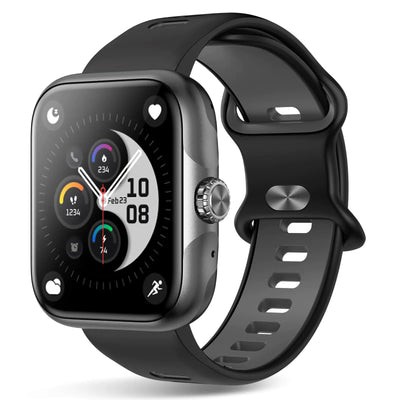 Smart Watch for Men Women GPS Built-in (Answer/Make Call) AMOLED Display Fitness Tracker Watch with Waterproof Pedometer Heart Rate Step Counter for iOS & Android (Black Large)