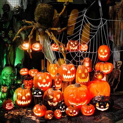 LED Hollow Pumpkin Lantern for Halloween Decoration