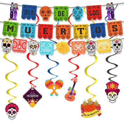 Halloween Skeleton Flag Spiral Hanging Decoration