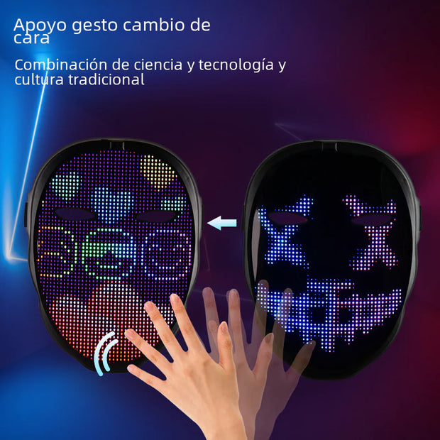 LED Colorful APP Face Changing Mask for Halloween