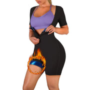 CEIUEO Women Sauna Suit Waist Trainer 3 in 1 Slimming Full Body Shaper Workout Top for Weight loss(BK XXL)