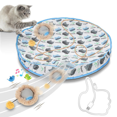 Interactive Cat Toys Balls Fast Rolling in Pouch for Indoor Cats Automatic Smart Cat Ball Toy with Motion Activated Moving Rechargeable Electric Cat Toy with Sound Light for Bored Adult Cats Kittens