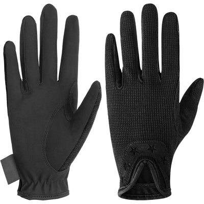 ChinFun Horse Riding Gloves Equestrian Gloves Kids for Girls Boys Durable Breathable Lightweight Comfortable Grip for All Seasons Young Riders Sports Mitts Anti-Slip Outdoor Black M