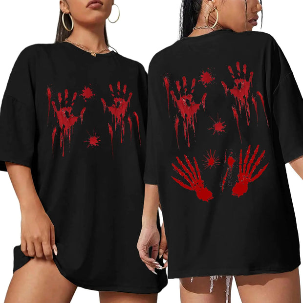 DAXWUQO Halloween Horror Oversized T-Shirt