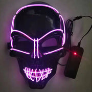 LED Skull Mask for Halloween Party (Glow in the Dark)