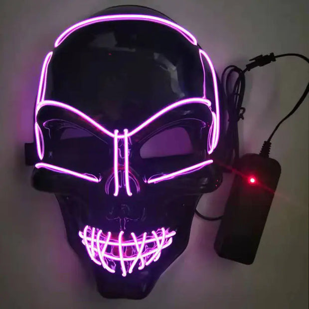 LED Skull Mask for Halloween Party (Glow in the Dark)
